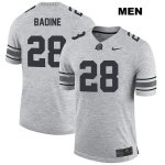 Men's NCAA Ohio State Buckeyes Alex Badine #28 College Stitched Authentic Nike Gray Football Jersey SX20D43LY